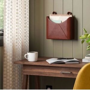 NWT Threshold Faux Leather Wall Pocket